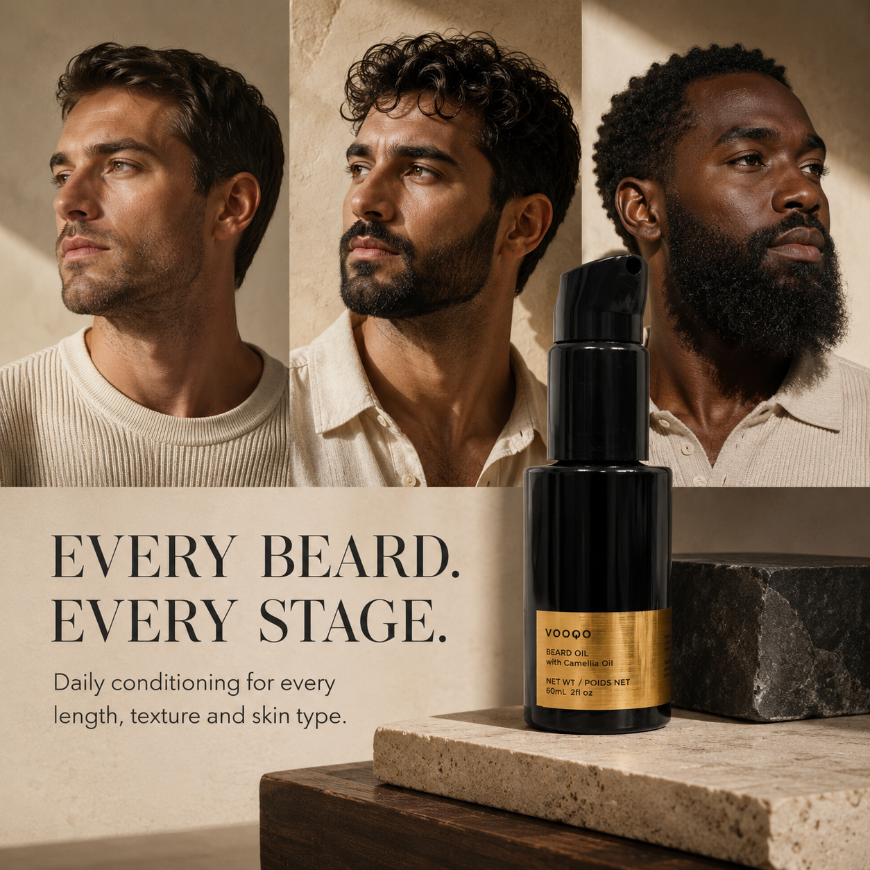 Vooqo Beard Oil for short, medium and full beards of every texture