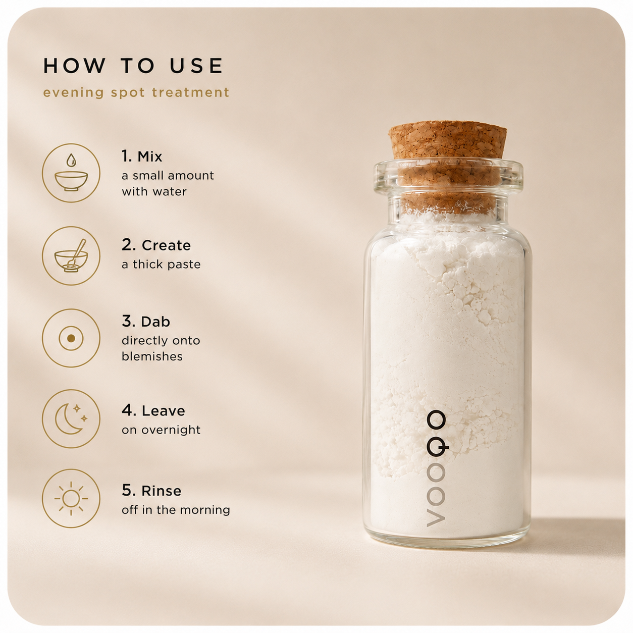 How to use Vooqo Blemish Eraser with Tea Tree Extract overnight spot treatment
