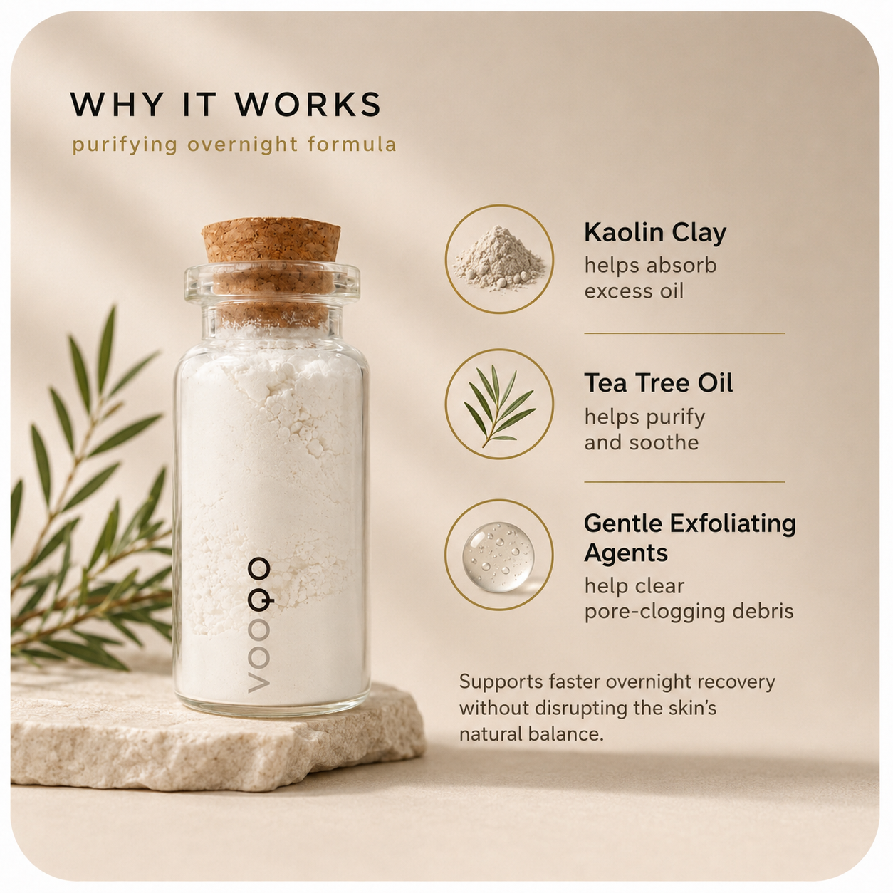 Vooqo Blemish Eraser with Tea Tree Extract works for overnight blemish care