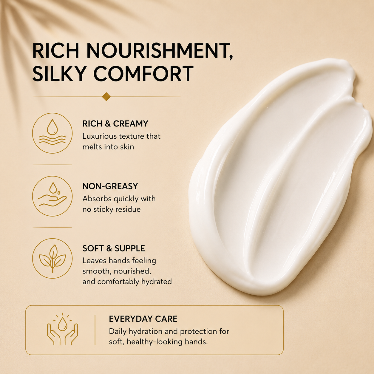 Vooqo Hand Cream lightweight white cream texture with a smooth non-greasy finish