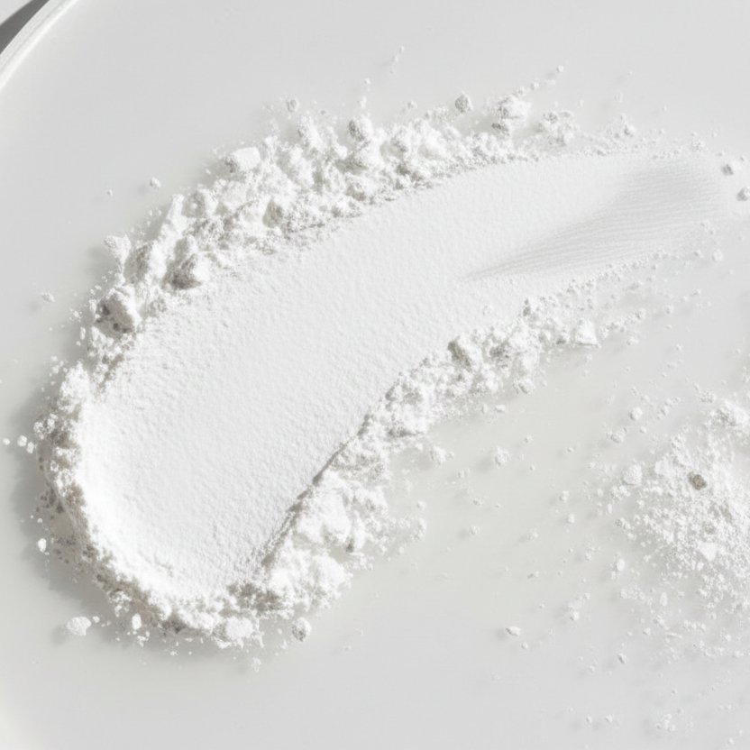 White powder on a white plate