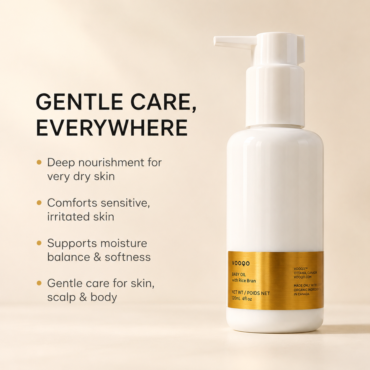 Benefits of Vooqo Baby Oil for dry, sensitive and delicate skin