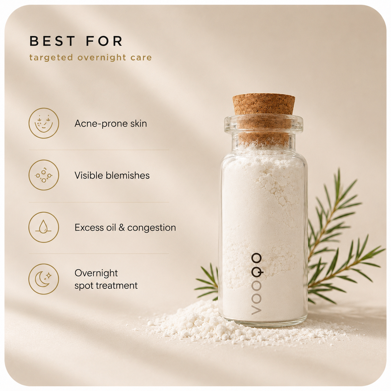 Vooqo Blemish Eraser with Tea Tree Extract best for image for breakouts redness and blemish-prone skin